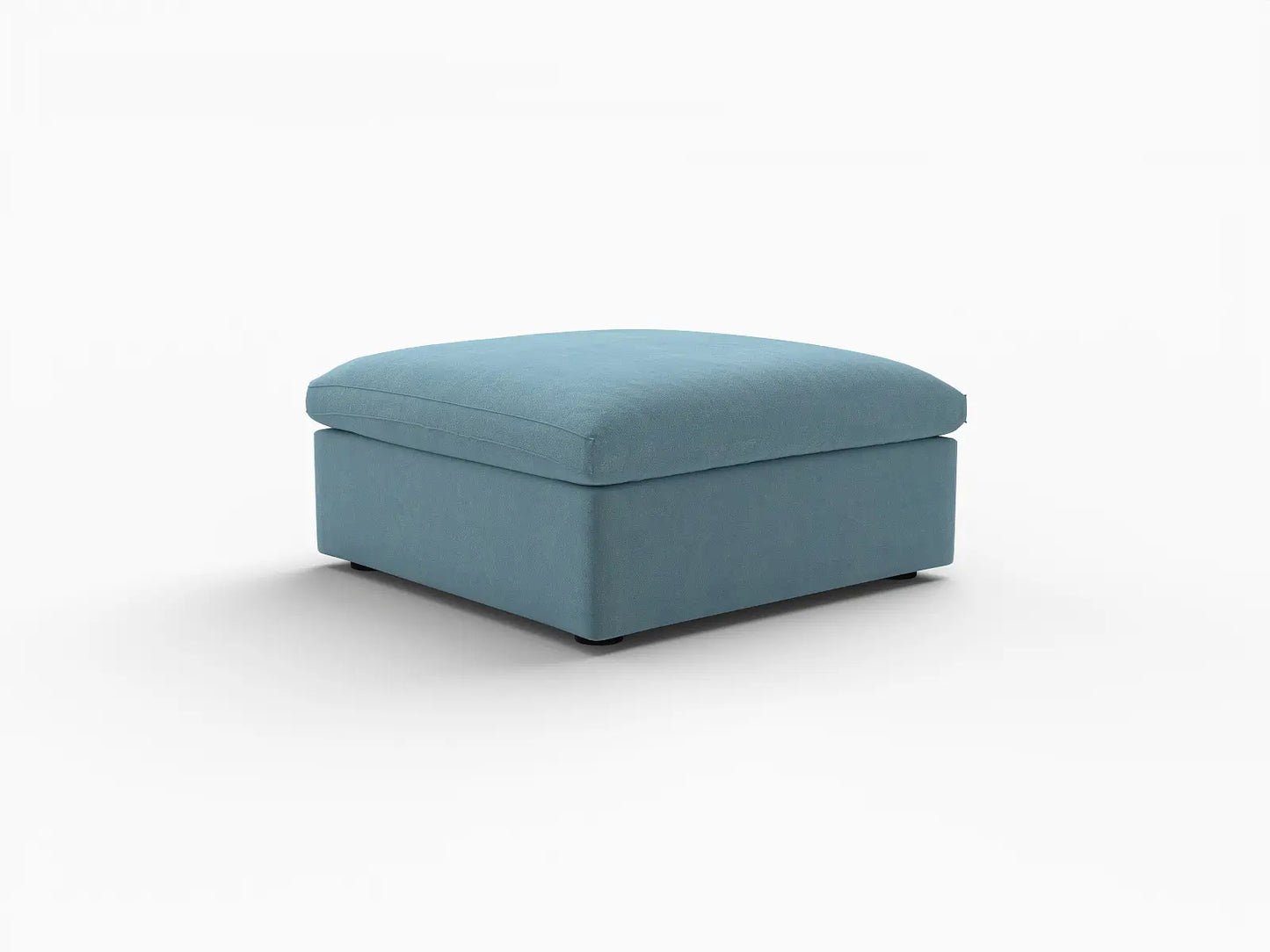 Deluxe Cloud Ottoman in Light Blue Velvet | 1-Piece (Includes 1 Ottoman), Living Room Accent, Easy To Clean, Modular Design