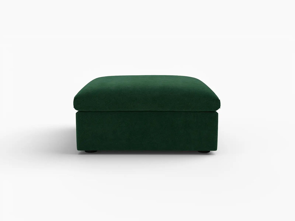 Deluxe Cloud Ottoman in Olive Green Velvet | 1-Piece (Includes 1 Ottoman), Living Room Accent, Easy To Clean, Stylish Design