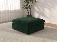 Deluxe Cloud Ottoman in Olive Green Velvet | 1-Piece (Includes 1 Ottoman), Living Room Accent, Easy To Clean, Stylish Design