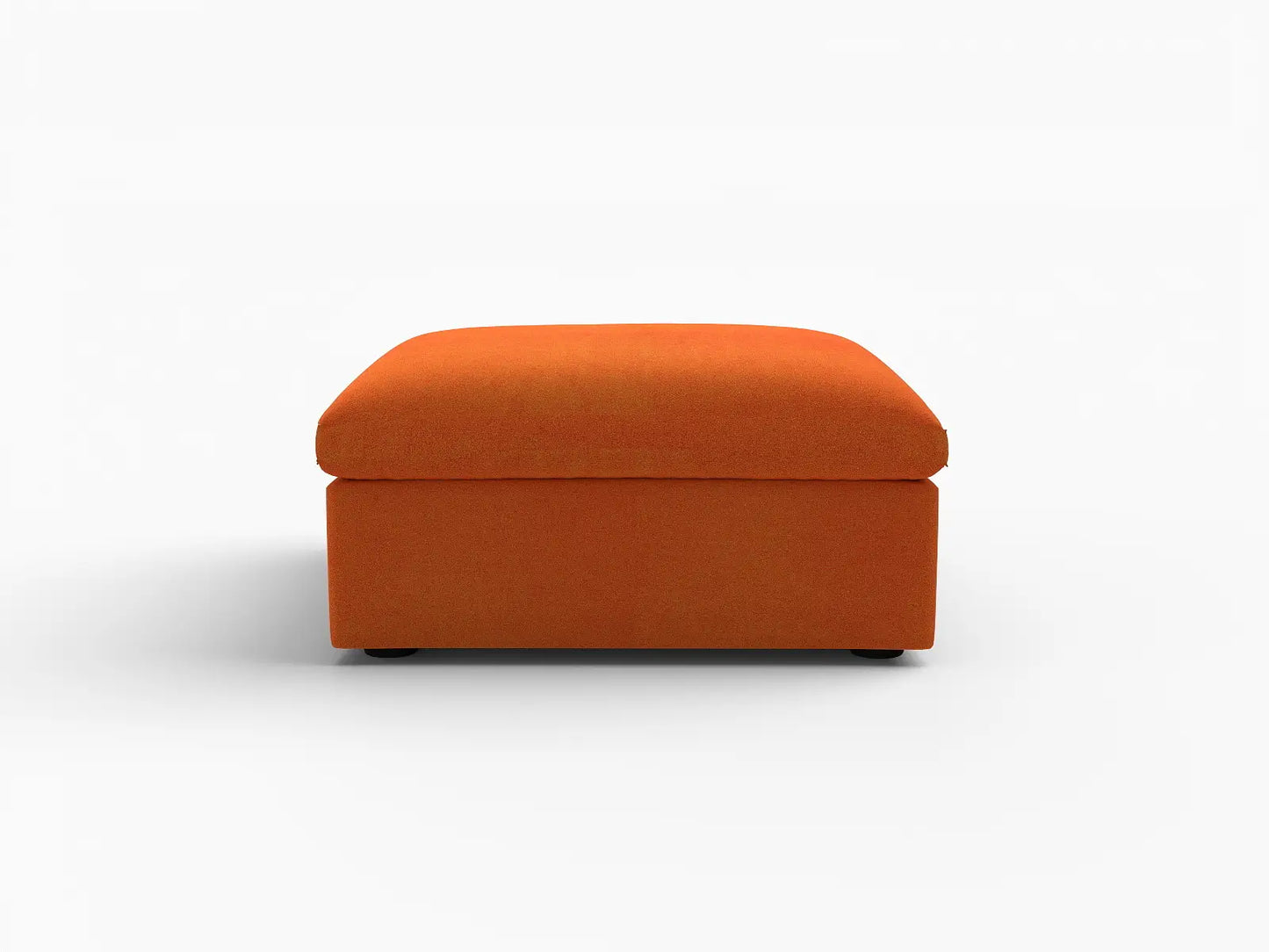 Deluxe Cloud Ottoman in Orange Velvet | 1-Piece (Includes 1 Ottoman), Living Room Accent, Easy To Clean, Modern Style