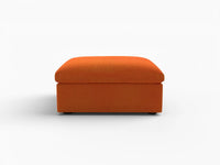 Deluxe Cloud Ottoman in Orange Velvet | 1-Piece (Includes 1 Ottoman), Living Room Accent, Easy To Clean, Modern Style