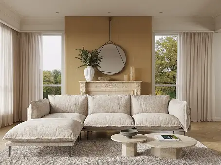 Sectional Sofa with Metal Legs