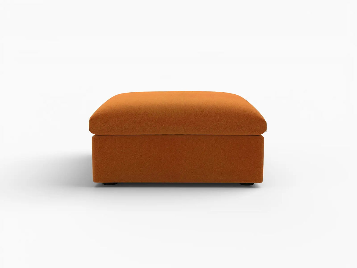 Deluxe Cloud Terracotta Ottoman | 1-Piece (Includes 1 Ottoman), Velvet Fabric, Living Room Accent, Washable Cushion Covers