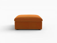 Deluxe Cloud Terracotta Ottoman | 1-Piece (Includes 1 Ottoman), Velvet Fabric, Living Room Accent, Washable Cushion Covers