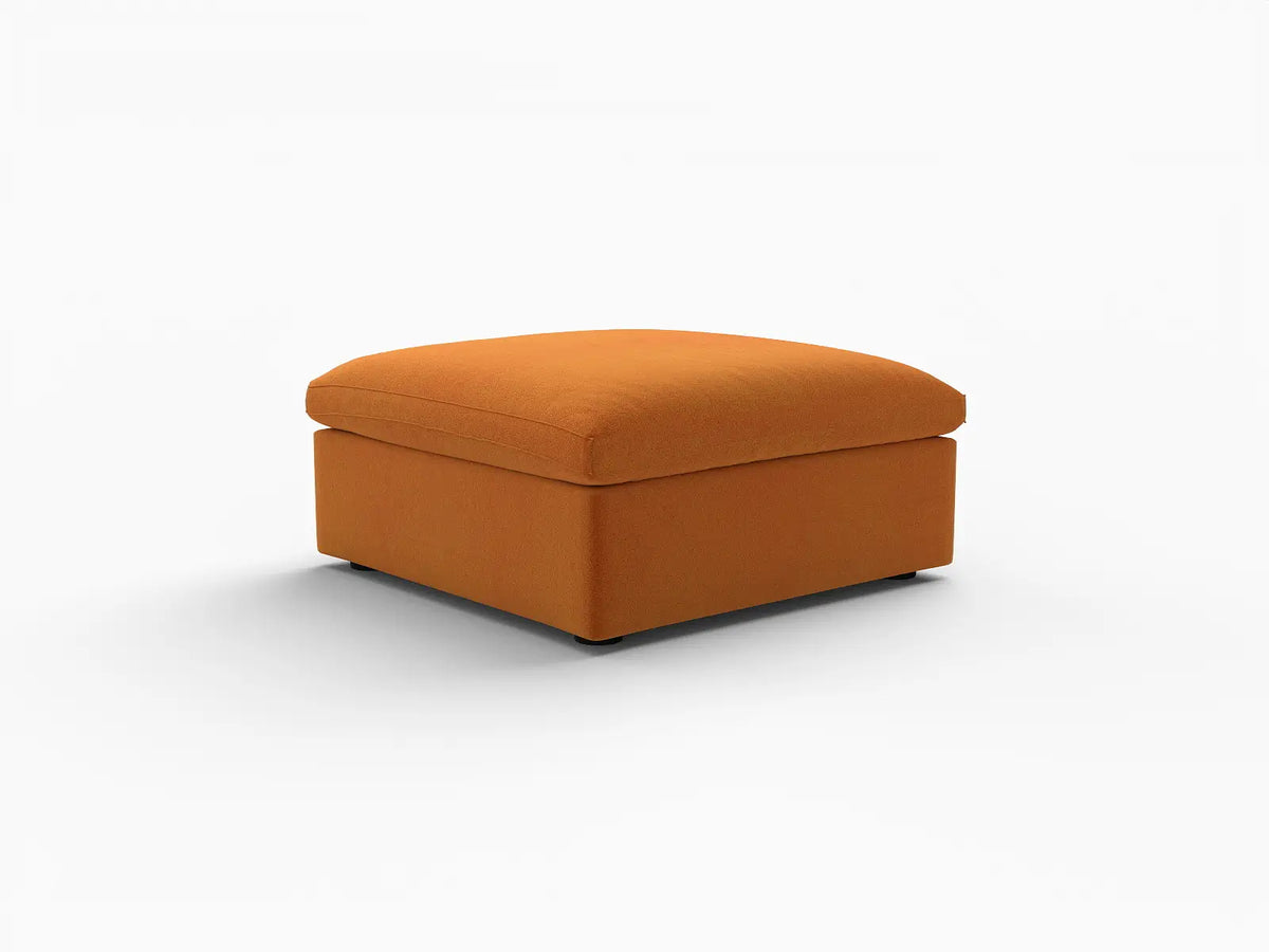 Deluxe Cloud Terracotta Ottoman | 1-Piece (Includes 1 Ottoman), Velvet Fabric, Living Room Accent, Washable Cushion Covers