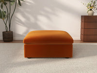 Deluxe Cloud Terracotta Ottoman | 1-Piece (Includes 1 Ottoman), Velvet Fabric, Living Room Accent, Washable Cushion Covers