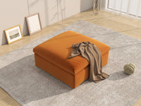 Deluxe Cloud Terracotta Ottoman | 1-Piece (Includes 1 Ottoman), Velvet Fabric, Living Room Accent, Washable Cushion Covers