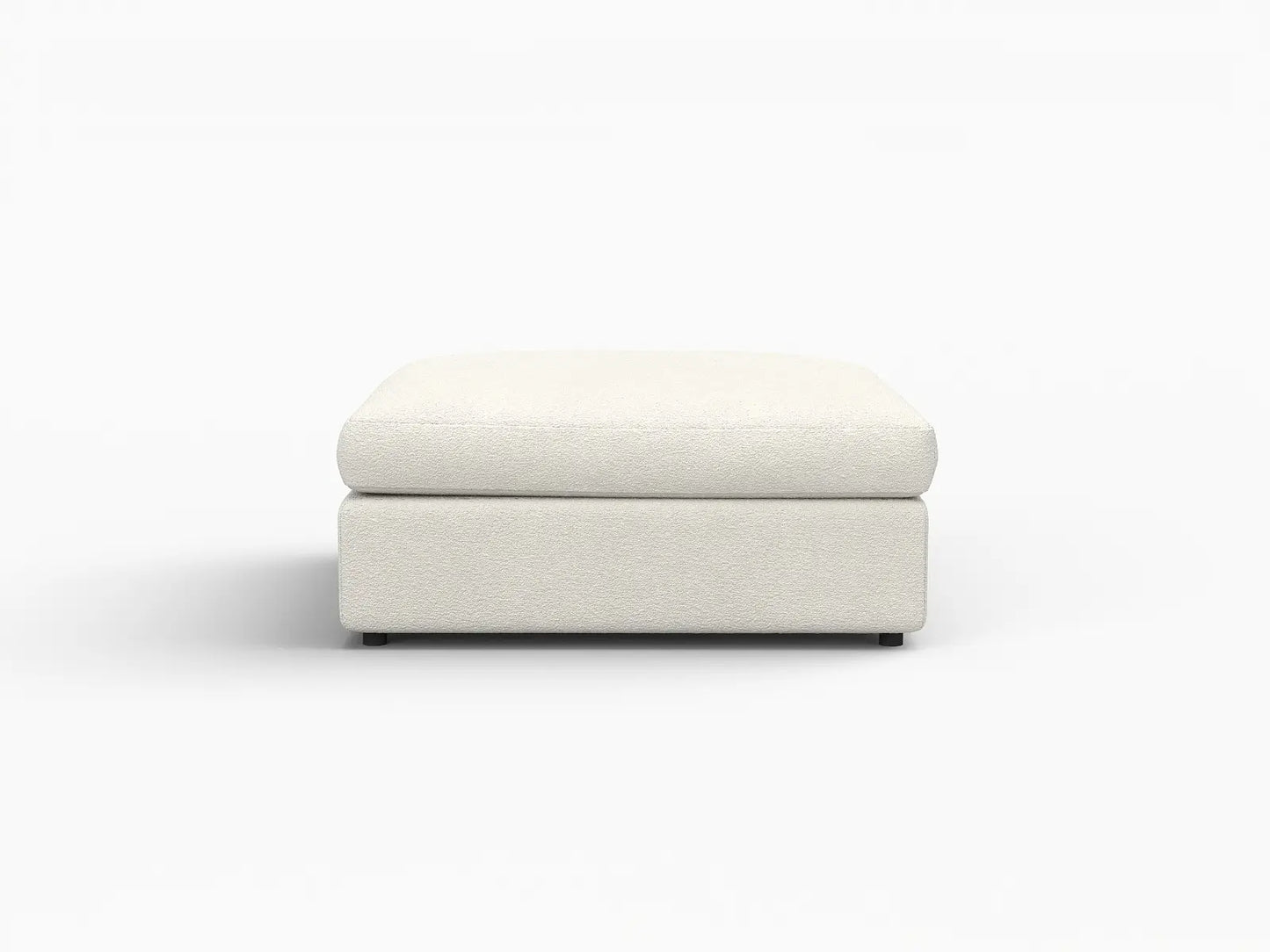 Deluxe Cloud White Ottoman | 1-Piece (Includes 1 Ottoman), Bouclé Sherpa-Like Fabric, Easy To Clean