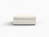 Deluxe Cloud White Ottoman | 1-Piece (Includes 1 Ottoman), Bouclé Sherpa-Like Fabric, Easy To Clean