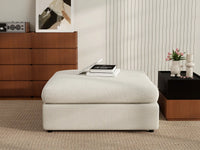 Deluxe Cloud White Ottoman | 1-Piece (Includes 1 Ottoman), Bouclé Sherpa-Like Fabric, Easy To Clean