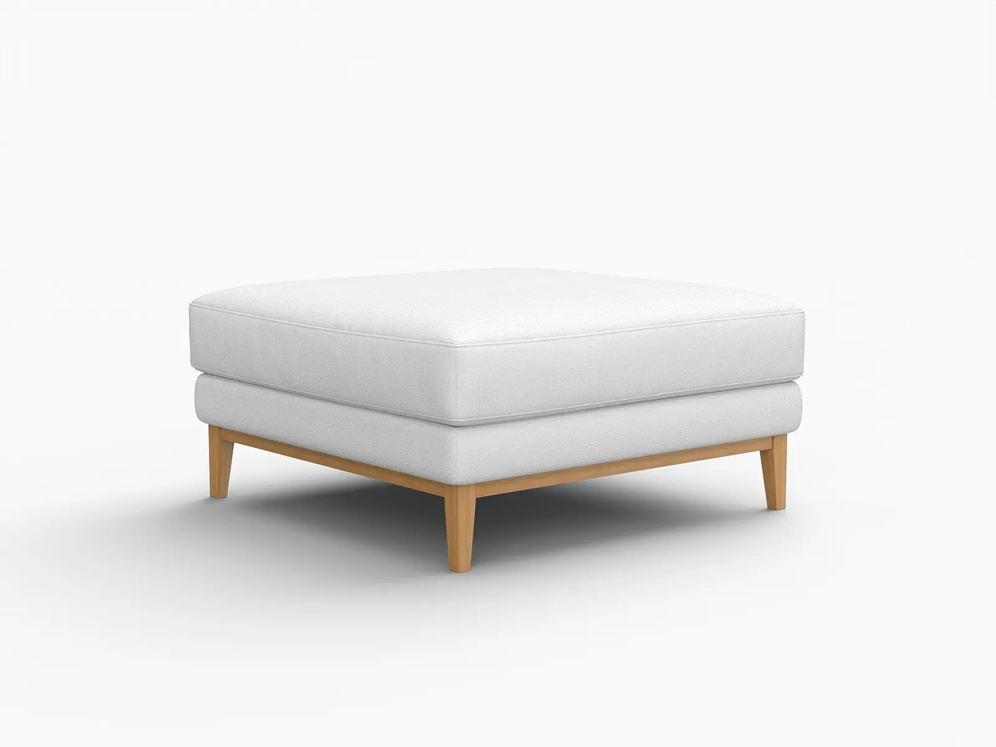 Deluxe Cloud White Ottoman | 1-Piece (Includes 1 Ottoman), Linen Look Poly Fabric, Easy To Clean