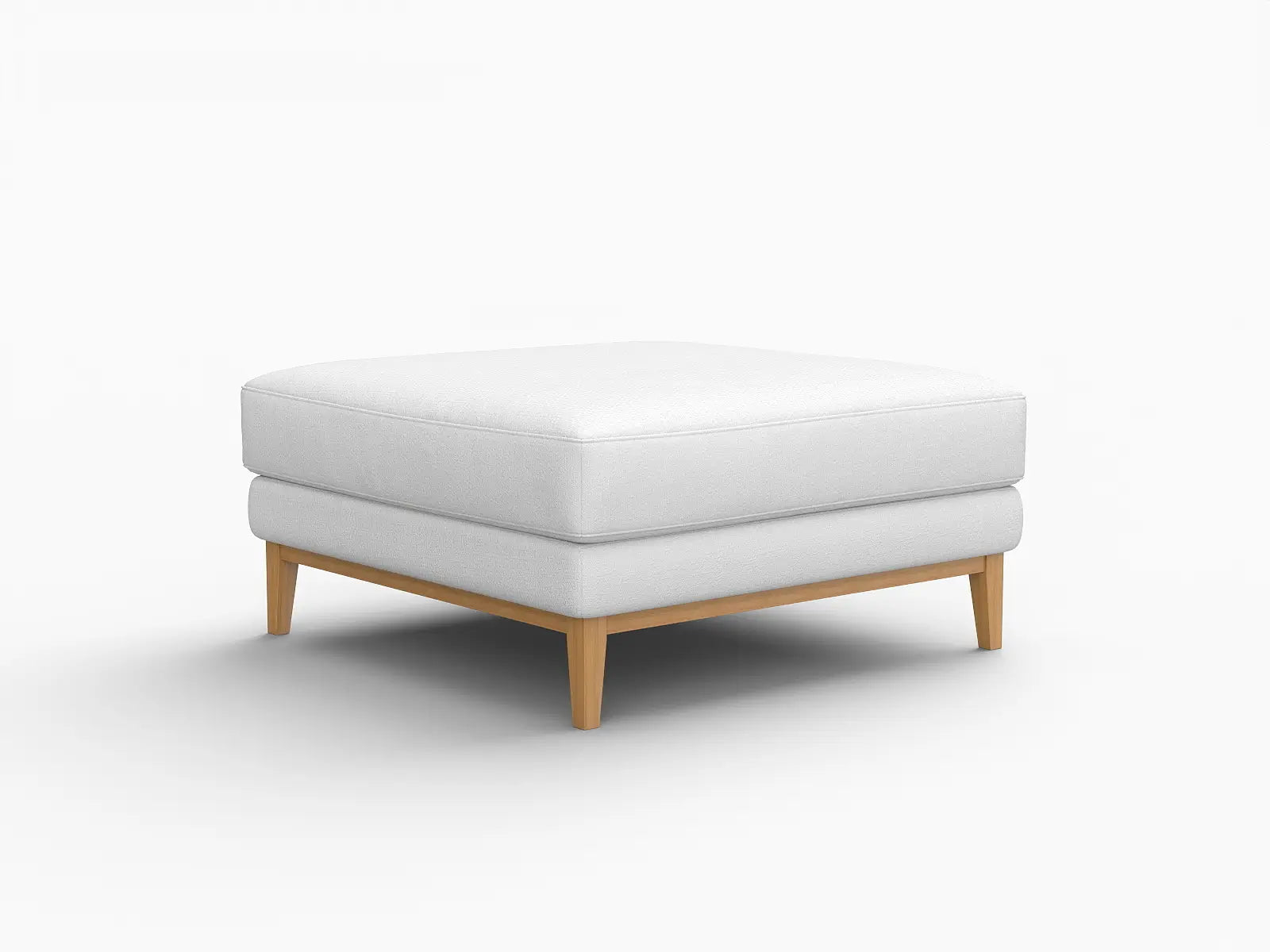 Deluxe Cloud White Ottoman | 1-Piece (Includes 1 Ottoman), Linen Look Poly Fabric, Easy To Clean