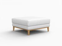 Deluxe Cloud White Ottoman | 1-Piece (Includes 1 Ottoman), Linen Look Poly Fabric, Easy To Clean