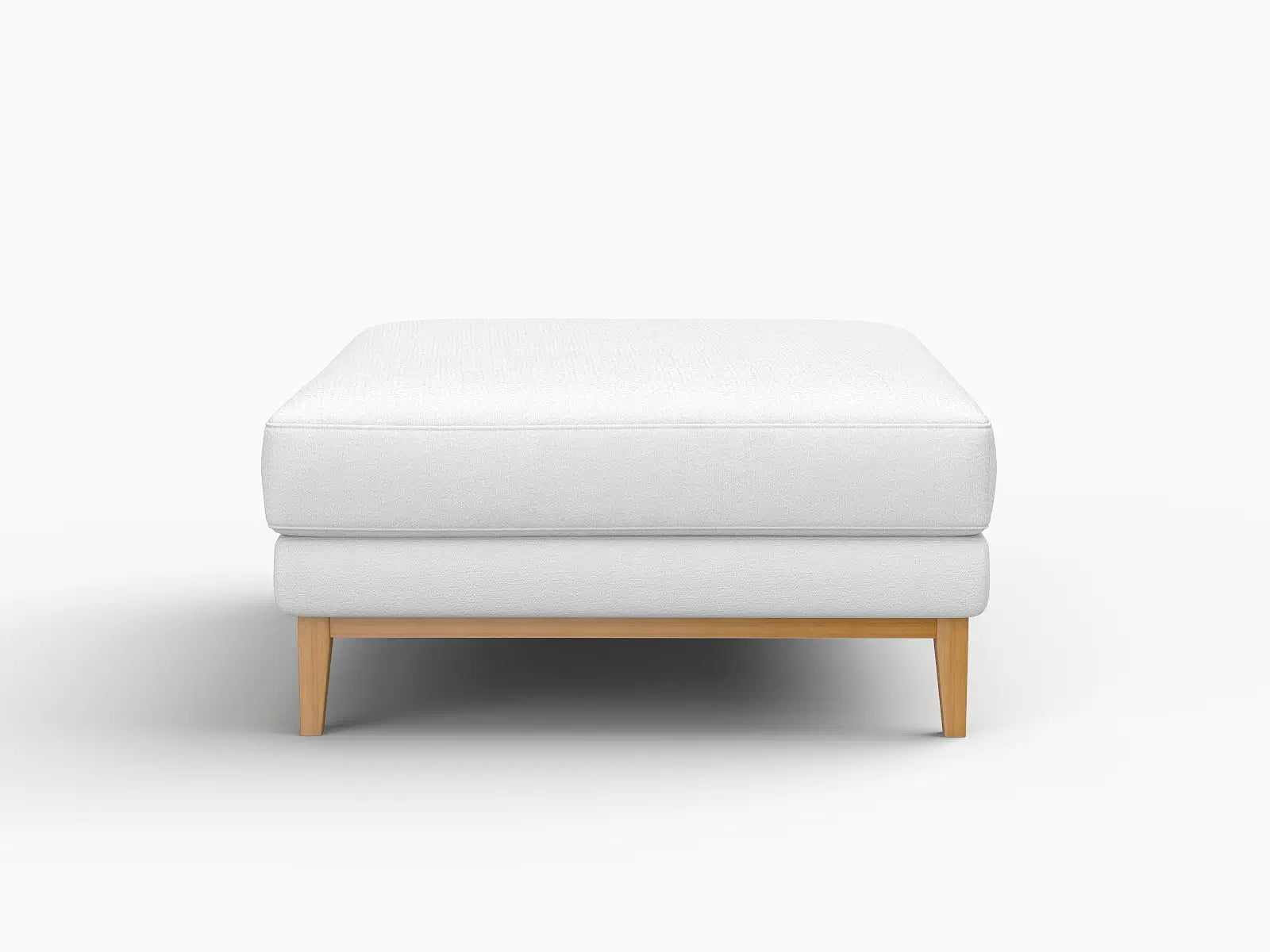 Deluxe Cloud White Ottoman | 1-Piece (Includes 1 Ottoman), Linen Look Poly Fabric, Easy To Clean