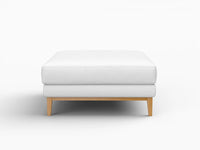 Deluxe Cloud White Ottoman | 1-Piece (Includes 1 Ottoman), Linen Look Poly Fabric, Easy To Clean