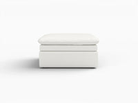 Deluxe Cloud White Ottoman | 1-Piece (Includes 1 Ottoman), Linen Look Poly Fabric, Easy To Clean