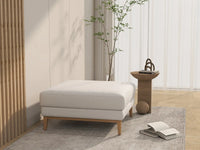 Deluxe Cloud White Ottoman | 1-Piece (Includes 1 Ottoman), Linen Look Poly Fabric, Easy To Clean