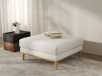 Deluxe Cloud White Ottoman | 1-Piece (Includes 1 Ottoman), Linen Look Poly Fabric, Easy To Clean