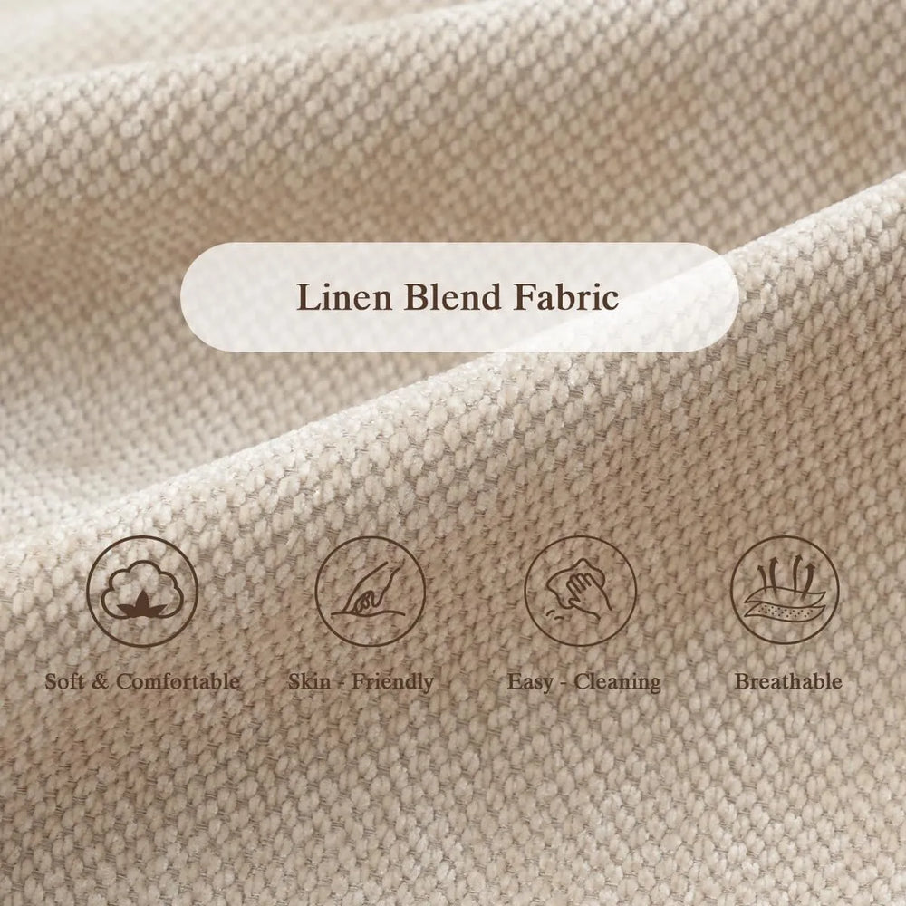 Deluxe Slope Cloud Sectional Sofas | 1-Piece Linen Khaki Single Sofa 1-Seater