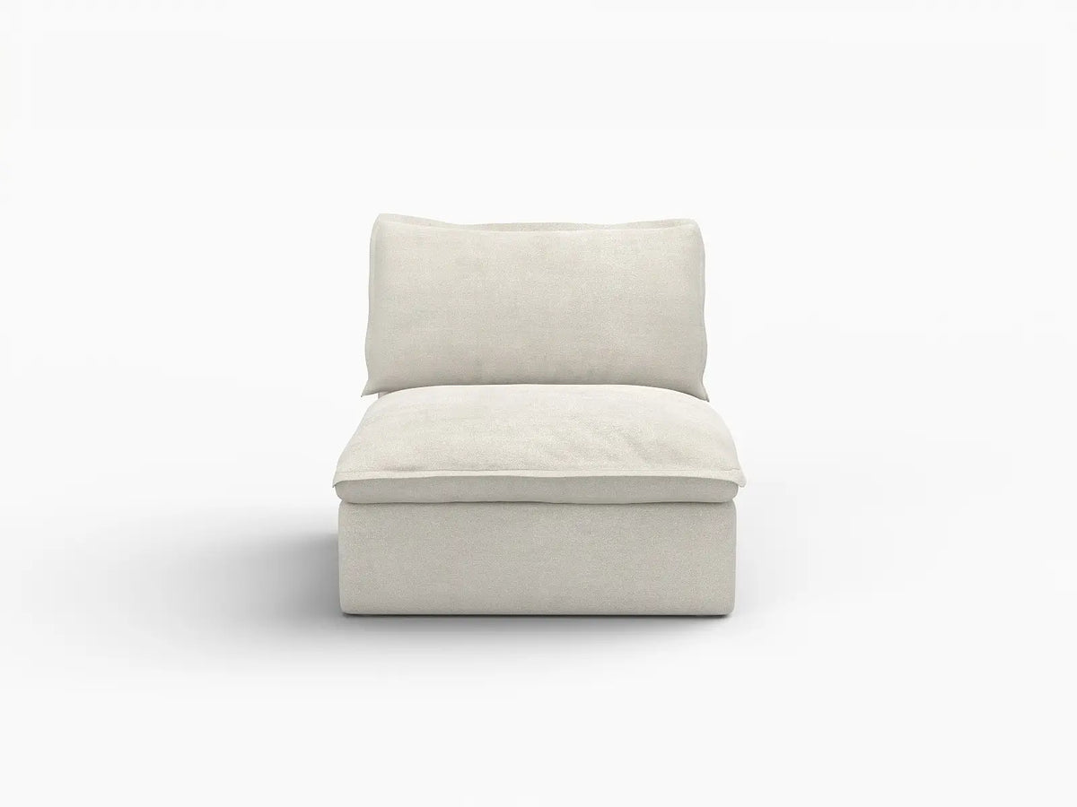 Deluxe Linen Cloud Sectional Sofas Covers | Beige Cotton Linen Sofa Cover for Middle Seat