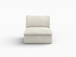 Deluxe Linen Cloud Sectional Sofas Covers | Beige Cotton Linen Sofa Cover for Middle Seat