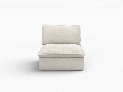 Deluxe Linen Cloud Sectional Sofas Covers | Beige Cotton Linen Sofa Cover for Middle Seat