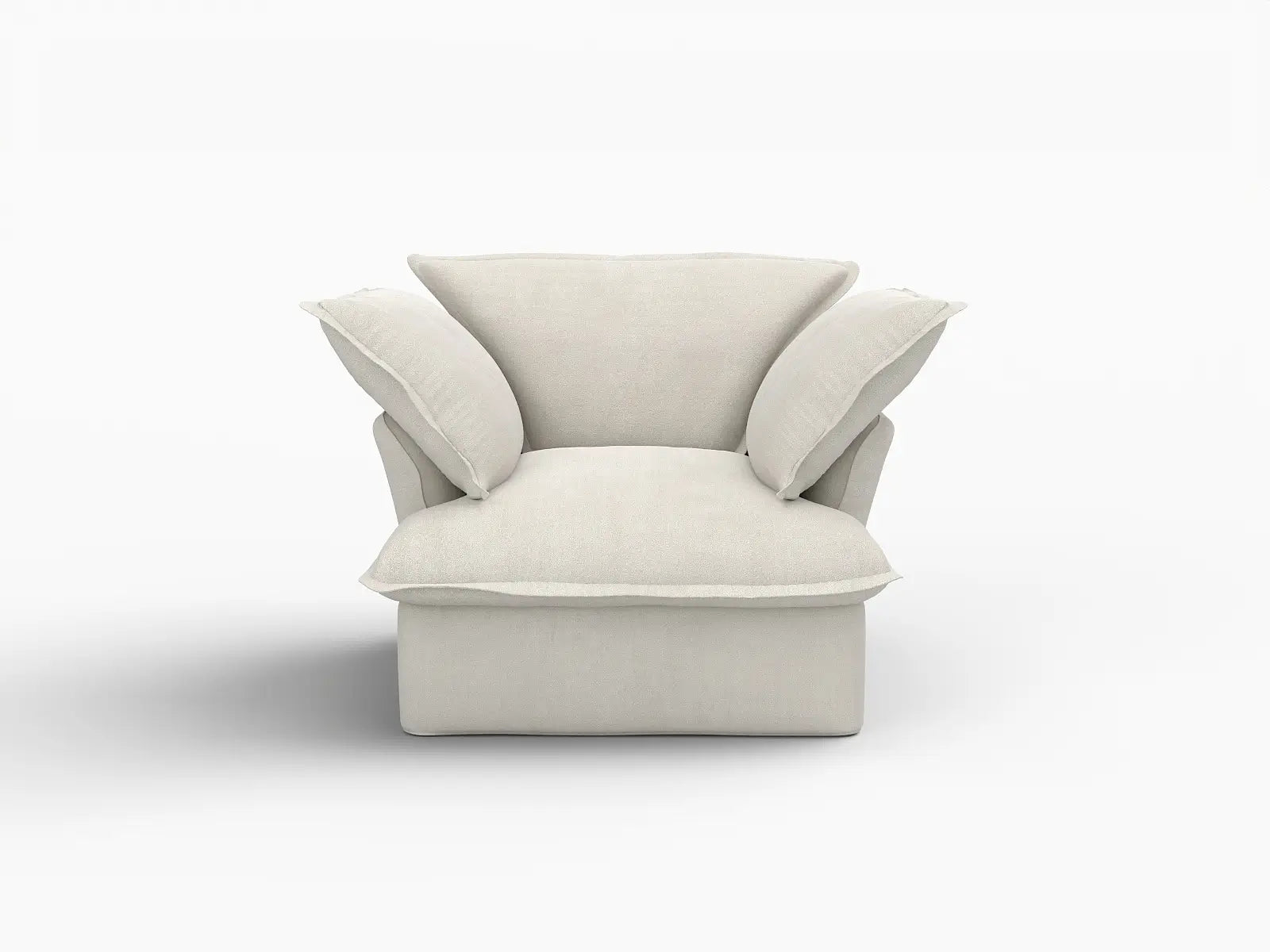 Deluxe Linen Cloud Sectional Sofas Covers | Beige Cotton and Linen Sofa Cover for Single Seat