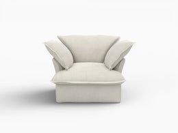 Deluxe Linen Cloud Sectional Sofas Covers | Beige Cotton and Linen Sofa Cover for Single Seat