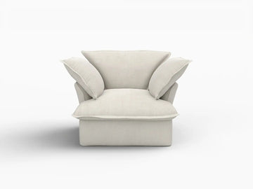 Deluxe Linen Cloud Sectional Sofas Covers | Beige Cotton and Linen Sofa Cover for Single Seat
