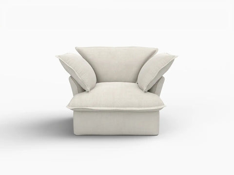 Deluxe Linen Cloud Sectional Sofas Covers | Beige Cotton and Linen Sofa Cover for Single Seat