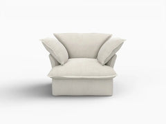 Deluxe Linen Cloud Sectional Sofas Covers | Beige Cotton and Linen Sofa Cover for Single Seat