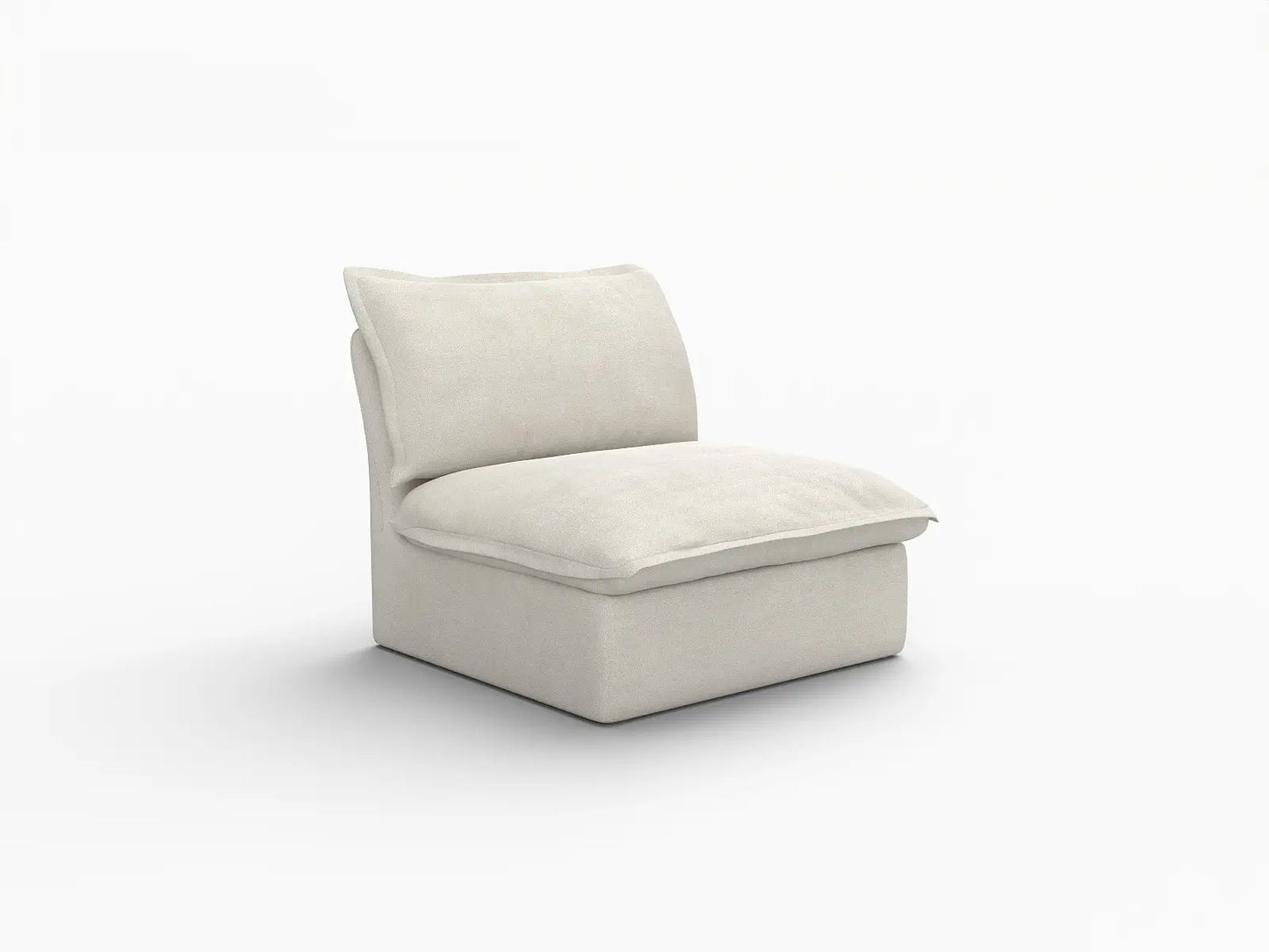 Deluxe Linen Cloud Sectional Sofas Covers | Beige Cotton Linen Sofa Cover for Middle Seat