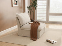 Deluxe Linen Cloud Sectional Sofas Covers | Beige Cotton Linen Sofa Cover for Middle Seat