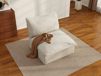 Deluxe Linen Cloud Sectional Sofas Covers | Beige Cotton Linen Sofa Cover for Middle Seat