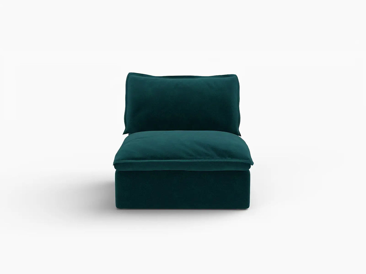 Sofá Individual Deluxe Cloud de 1 Plaza | 1 Pieza, Tejido de Terciopelo, Fundas Lavables