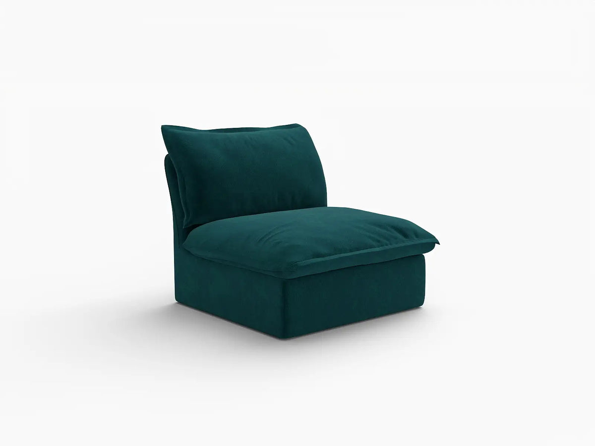 Sofá Individual Deluxe Cloud de 1 Plaza | 1 Pieza, Tejido de Terciopelo, Fundas Lavables