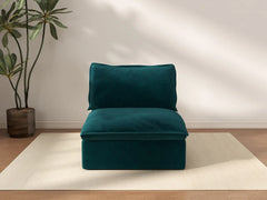 Sofá Individual Deluxe Cloud de 1 Plaza | 1 Pieza, Tejido de Terciopelo, Fundas Lavables