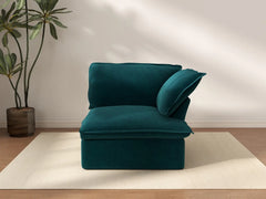 Sofá individual de 1 plaza Deluxe Cloud | 1 pieza, tela de terciopelo, fundas lavables