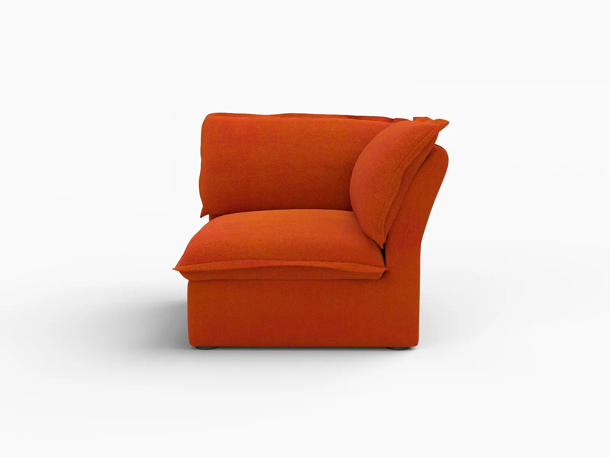 Deluxe Cloud 1-Seater Single Sofa With Washable Cover | 1-Piece, Velvet Fabric, Small Space