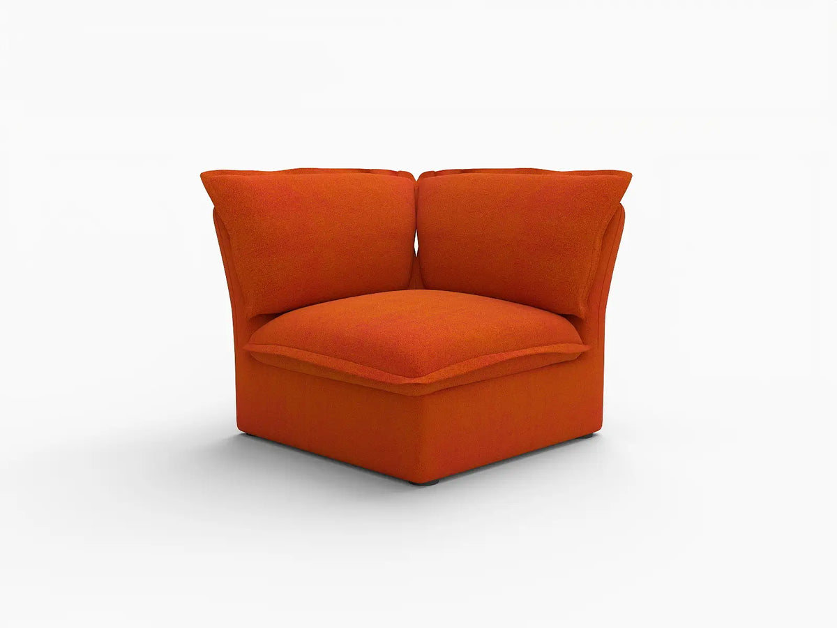 Deluxe Cloud 1-Seater Single Sofa With Washable Cover | 1-Piece, Velvet Fabric, Small Space