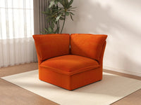 Deluxe Cloud 1-Seater Single Sofa With Washable Cover | 1-Piece, Velvet Fabric, Small Space