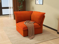 Deluxe Cloud 1-Seater Single Sofa With Washable Cover | 1-Piece, Velvet Fabric, Small Space