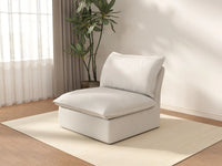 Deluxe Cloud 1-Seater White Washable Single Sofa | 1-Piece, Linen and Cotton Fabric, Modular Design