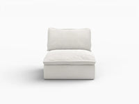 Deluxe Cloud 1-Seater White Washable Single Sofa | 1-Piece, Linen and Cotton Fabric, Modular Design