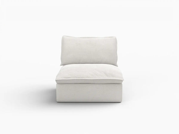 Deluxe Linen Cloud Sectional Sofas Covers | White Cotton and Linen Sofa Cover for Middle Seat