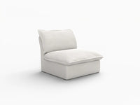 Deluxe Cloud 1-Seater White Washable Single Sofa | 1-Piece, Linen and Cotton Fabric, Modular Design