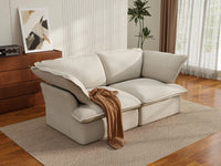 Deluxe Linen Cloud Sectional Sofas Covers | Beige Cotton and Linen Sofa Cover for 2-Seater