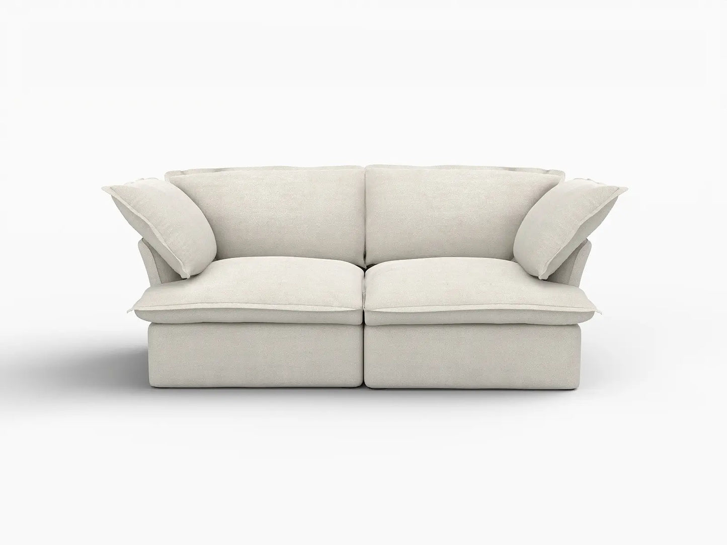 Deluxe Linen Cloud Sectional Sofas Covers | Beige Cotton and Linen Sofa Cover for 2-Seater