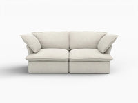 Deluxe Linen Cloud Sectional Sofas Covers | Beige Cotton and Linen Sofa Cover for 2-Seater