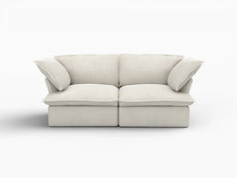 Deluxe Linen Cloud Sectional Sofas Covers | Beige Cotton and Linen Sofa Cover for 2-Seater